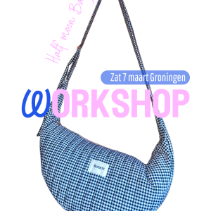 Workshop naaien groningen: crossbody tas - half moon bag