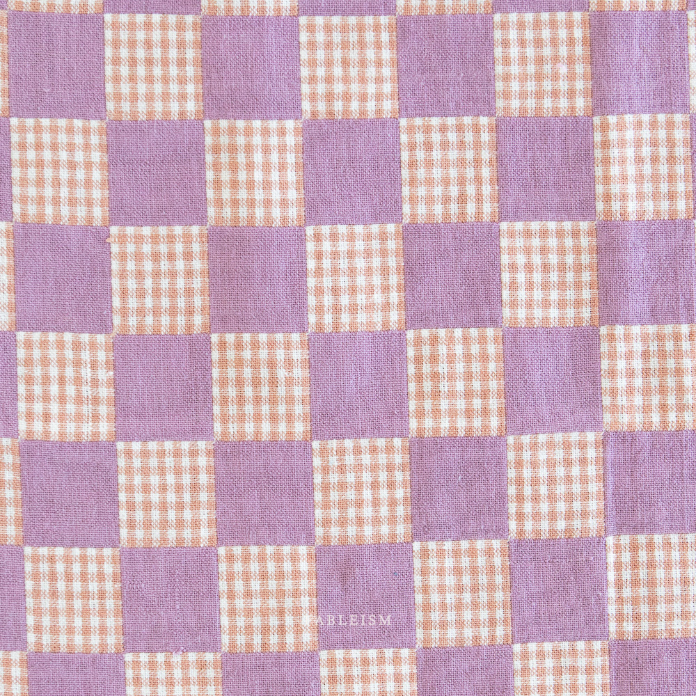 Kiwi amethyst paars geruite yarn dyed katoen stof uit de Check Mate collectie van Fableism