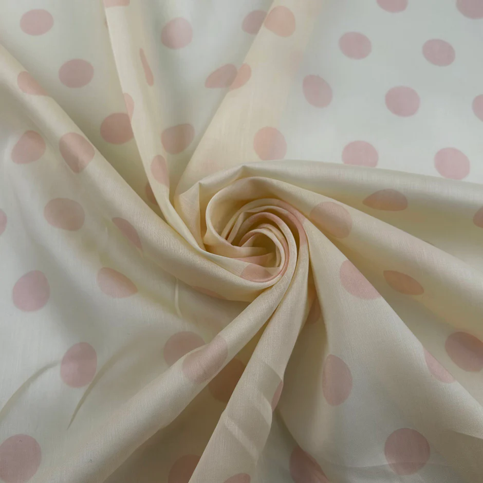 butter yellow, geel roze katoen voile stof
